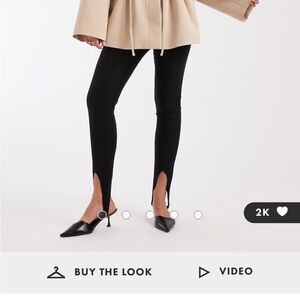 Black Stirrup Slip Pants